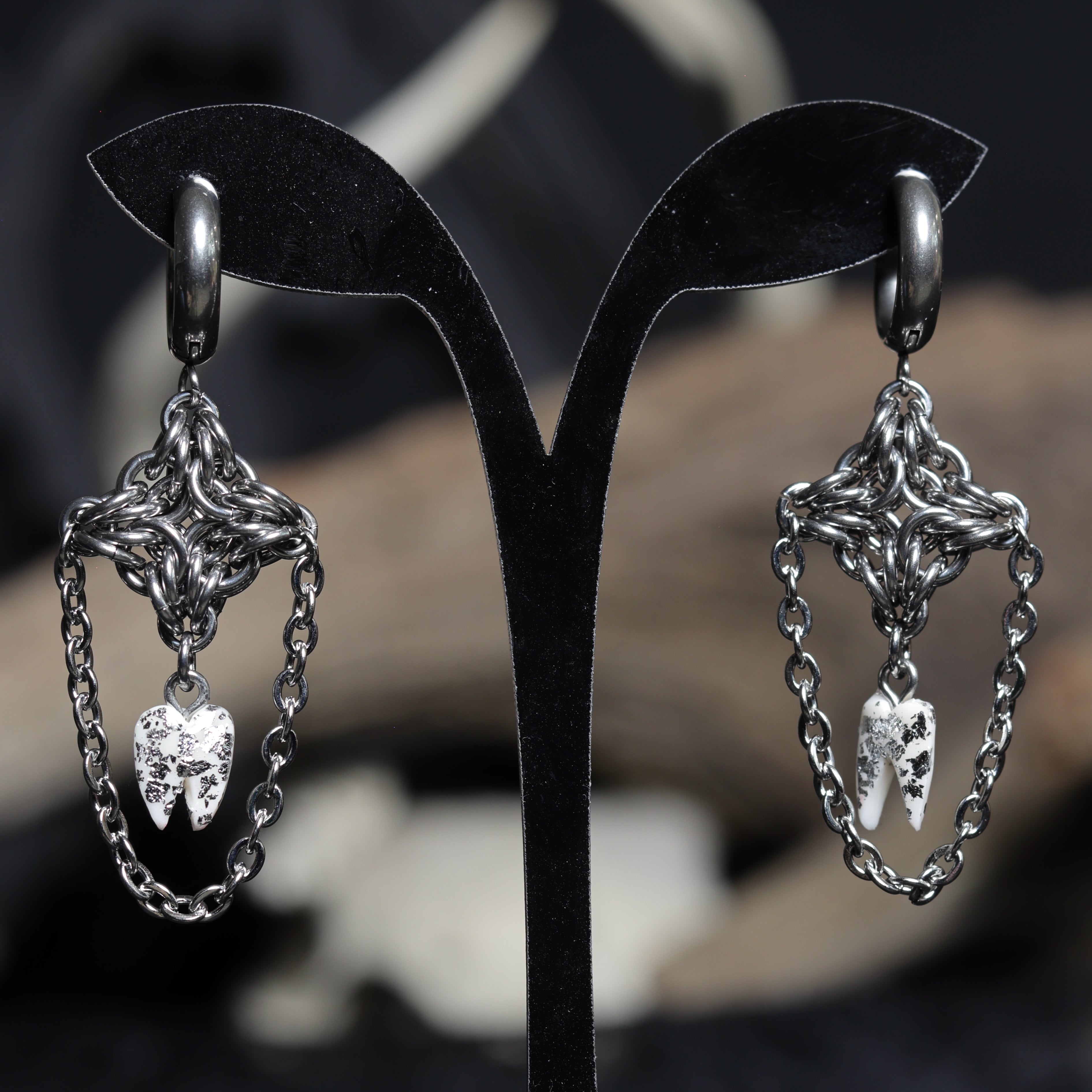 Byzantine Star Tooth Earrings