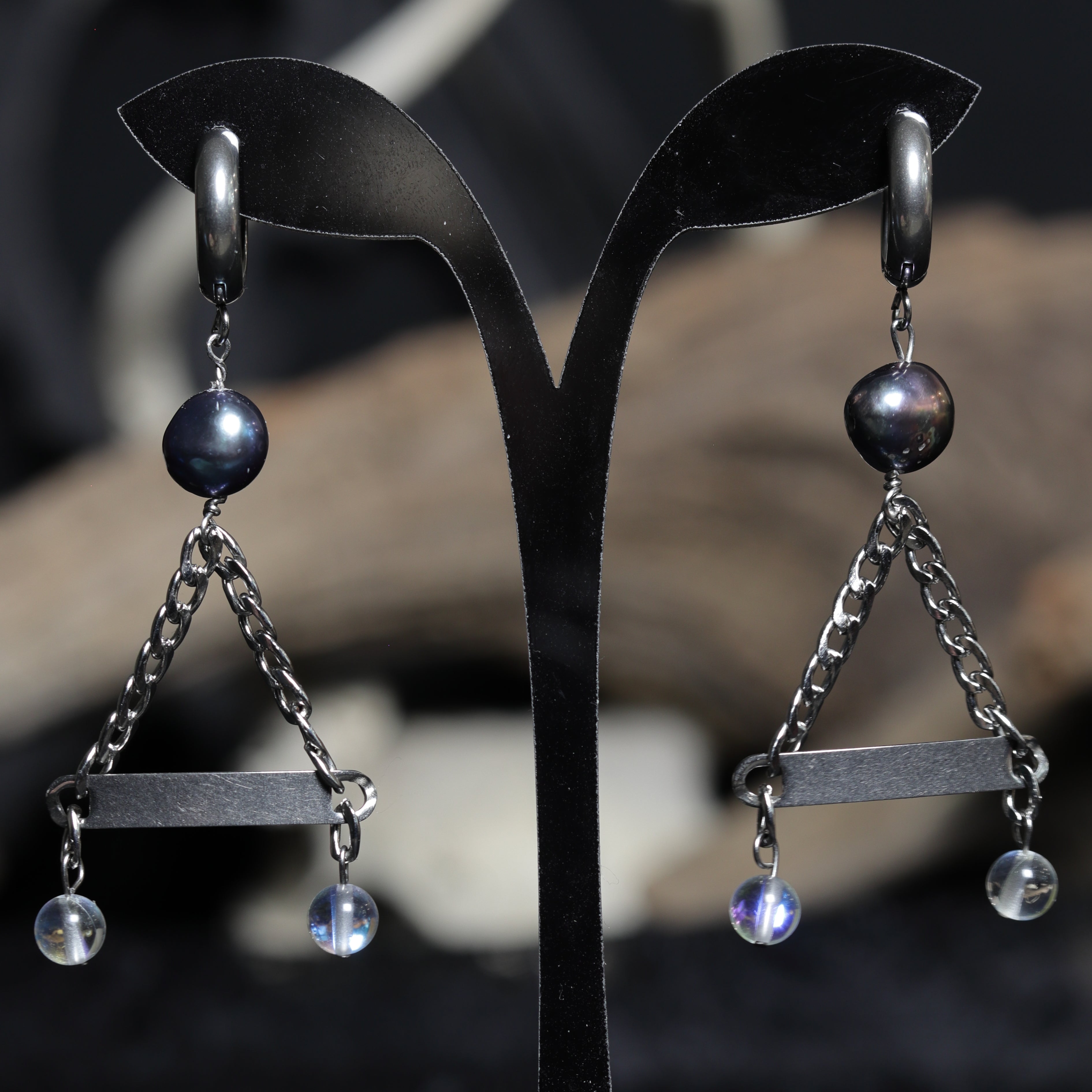Armored Pearl Earrings